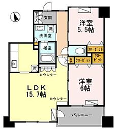 カスタリア荒川 2LDKの間取図画像