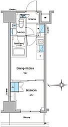 ルフォンプログレ門前仲町マークス 11階1DKの間取り