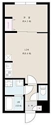 ＳＵＮＲＩＳＥ武里駅前 2階1LDKの間取り