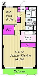 コーボック国領 1LDKの間取図画像