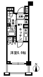 レジディア中落合Ｃ棟 2階1Kの間取り