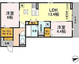 クロノス 2LDKの間取図画像