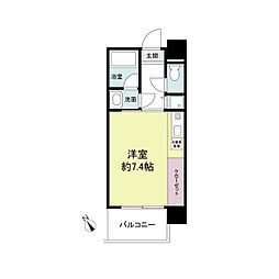 神戸高速東西線 西元町駅 徒歩3分の賃貸マンション 6階ワンルームの間取り