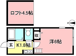 ワイドヒル登戸 1Kの間取図画像
