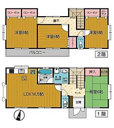 麻生区岡上1丁目貸戸建 4LDKの間取り