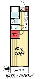 JR総武線 東船橋駅 徒歩1分の賃貸マンション 3階1Kの間取り