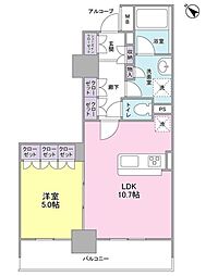 ラサンテ五反田 5階1LDKの間取り