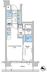 ルフォンプログレ中野富士見町ザ・レジデンス 1LDKの間取図画像