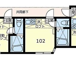 ユナイト丸山ポールモーリア ワンルームの間取図画像