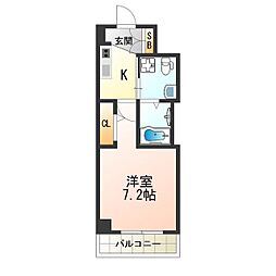 ラシーヌ天王寺町南 1Kの間取図画像