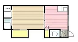 Bell Flora 3階ワンルームの間取り