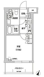 フレアージュ白金台 3階1Kの間取り