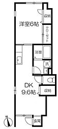 サングリーンA 1DKの間取図画像