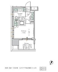 ワンルーフレジデンス田町 7階1Kの間取り