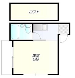 松林堂SK第6マンション 3階1Kの間取り
