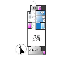 アドバンス大阪プエルタ 1Kの間取図画像