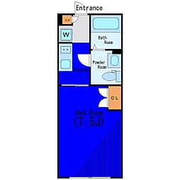 JR山手線 目黒駅 徒歩10分の賃貸マンション 3階1Kの間取り