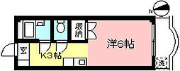 ＭＩクレセント 2階1Kの間取り