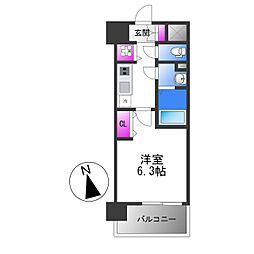 JR関西本線 平野駅 徒歩7分の賃貸マンション 4階1Kの間取り