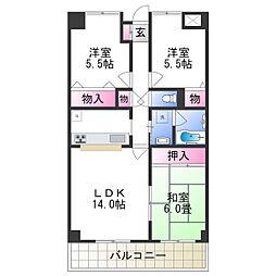 YFヒルズ宮山 3LDKの間取図画像