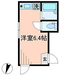 カーサ・フェリーチェ 1階ワンルームの間取り