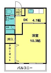 第一山田ビル 1Kの間取図画像