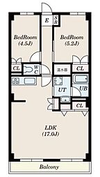 相模大野マンション 2LDKの間取図画像