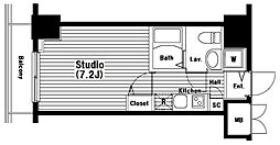 グランド・ガーラ日本橋兜町 1Kの間取図画像