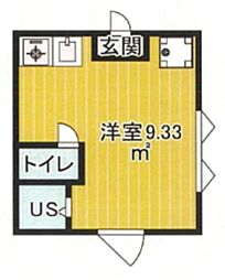フェリスホープ 1階ワンルームの間取り