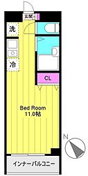 シルバームーン・ビル ワンルームの間取図画像