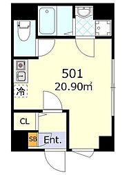 ブローテ三ノ輪 ワンルームの間取図画像