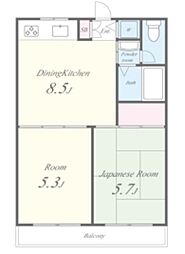 アーバンコートタムラ 1階2DKの間取り