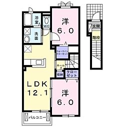コンソラトゥール 2LDKの間取図画像