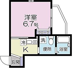 グルワール代田橋 1Kの間取図画像