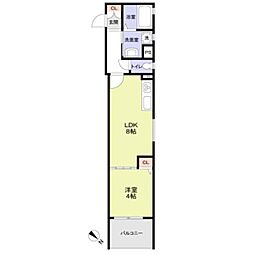 CASA CALMA南江口 1LDKの間取図画像