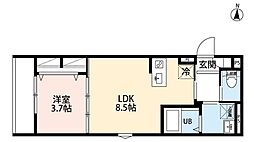 robot home 前原II(ロボットホームマエバラツー) 1LDKの間取図画像
