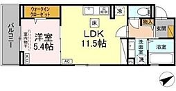 D-セアリス 1階1LDKの間取り
