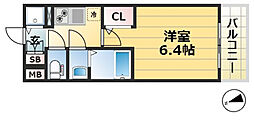 エスリード神戸兵庫駅マリーナスクエア 1Kの間取図画像