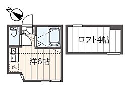 ユナイト黄金町セレーノ 1階ワンルームの間取り