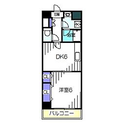 コンフォート23 1Kの間取図画像