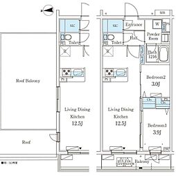 テラス杉並方南町 2LDKの間取図画像