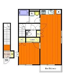 ルナハウスRoom2 2階1LDKの間取り