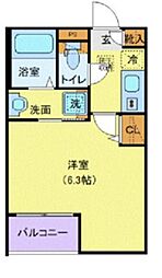 エクセラン東武練馬 1階1Kの間取り