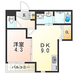 GrandPacific萱島2 1LDKの間取図画像