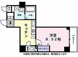 ニューキャピタルビル 4階1Kの間取り