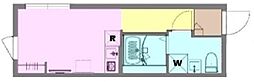 WILLE NISHIARAI I 2階ワンルームの間取り
