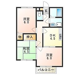 ソレイユ羽曳野 3DKの間取図画像