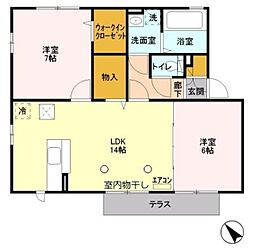 Grand Court東橋本 1階2LDKの間取り