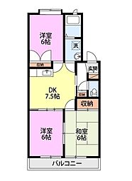 レジデンスKB 3DKの間取図画像