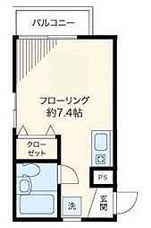 ＴＣＲＥ早稲田 1階ワンルームの間取り